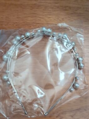 Pearl Accent Silver Headband